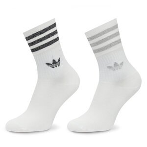 Set od 2 para ženskih visokih čarapa adidas Glt Crew HC9561 Bijela