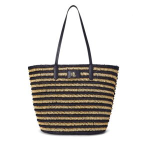 Torbica LAUREN RALPH LAUREN Brie Striped Straw Large Tote Bag 431959019002 Tamnoplava