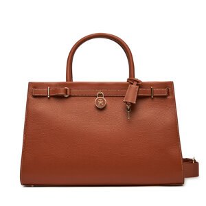 Torbica Tommy Hilfiger American Icon Tote Leather AW0AW17185 Smeđa