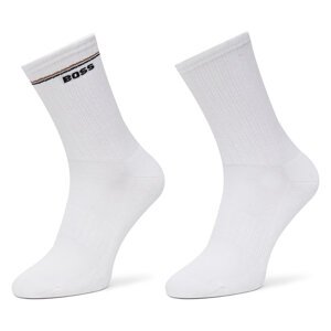 Set od 2 para ženskih visokih čarapa BOSS 50502113 Bijela